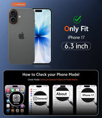 FNTCASE for iPhone 17 Case: Strong Magnetic Translucent Matte Slim Shockproof Protective Drop Full Protection Phone Cover