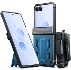 Samsung Z Flip 8 Phone Case: Rugged Protective Phone Case with Belt Clip Holster and Kickstand
