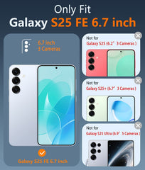 FNTCASE for Samsung Galaxy S25 FE Phone Case: Clear Slim Anti Yellowing Shockproof Protective