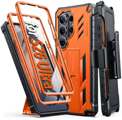 Samsung Galaxy S26 Ultra Case with Belt Clip Holster and Kickstand Military-Grade Protection Includes 2 Front Frames and a Built-in Screen Protector