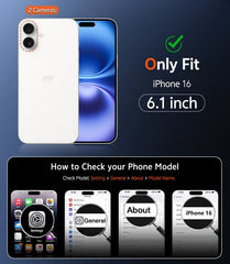 FNTCASE for iPhone 16 6.1 inch Case: Magnetic Charging Anti Yellowing Shockproof Magsafe Support Phone Case