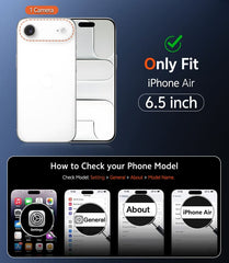 FNTCASE For iPhone Air Clear Case: Magnetic Charging Shockproof Magsafe Support