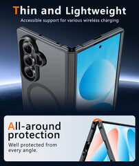 Samsung Z Fold 7 7.6 inch Phone Case: Magnetic Charging Shockproof Magsafe Support - Frosted Oil Spray Touch