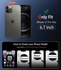 FNTCASE iPhone 12 Pro Max ケース: 磁気充電 耐衝撃 Magsafe サポート - フロスト オイル スプレー タッチ
