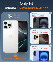 FNTCASE iPhone 16 Pro Max ケース: カメラコントロールキャプチャをサポート マグネット式マット半透明電話ケース - ミリタリーグレードの落下防止 耐衝撃 スリム 頑丈 保護カバー (カメラコントロール) 