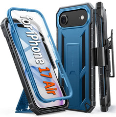 FNTCASE for iPhone 17 Air Case: Military Grade Rugged Cell Phone Cover with Kickstand and Belt Clip Holster