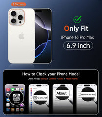 FNTCASE for iPhone 16 Pro Max Case: Strong Magnetic Translucent Matte Slim Shockproof Protective Drop Full Protection Phone Cover