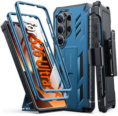 Samsung Galaxy S26 Ultra Case with Belt Clip Holster and Kickstand Military-Grade Protection Includes 2 Front Frames and a Built-in Screen Protector