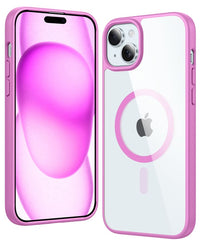 FNTCASE for iPhone 15 Case: Clear Anti Yellowing Magnetic Military Grade Drop Protection Cell Phone Cover - Rugged Shockproof Protective Bumper Transparent