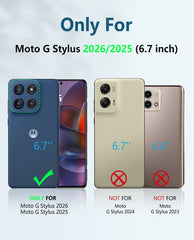 FNTCASE Schutzhülle für Moto G Stylus 5G 2025 (6,7 Zoll): stoßfest nach Militärstandard, mit integriertem Displayschutz und Ständer