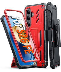 Samsung Galaxy S26 FE Case: Military Grade Rugged Cell Phone Cover with Kickstand and Belt Clip Holster
