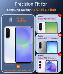 Samsung Galaxy A37/A36/A56 Clear Phone Case: Magnetic Charging Shockproof Magsafe Support