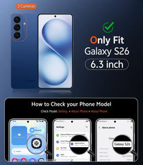 Samsung Galaxy S26 Clear Phone Case: Wireless Charging Anti Yellowing Shockproof