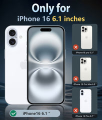 FNTCASE for iPhone 16 Phone Case: Magnetic Translucent Shockproof Slim Phone Cover - Military Grade Drop Proof Hard Back Anti-Fingerprint Protective Case