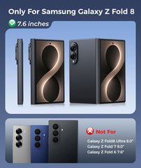 Samsung Galaxy Z Fold 8 Case: 360° Spin Magnetic Stand, MagSafe, Screen Protector, Translucent Matte Military Grade Shockproof Full Hinge Protection