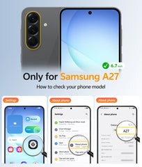 Samsung Galaxy A27 Phone Case: Magnetic Translucent Matte Shockproof Slim Phone Cover - Military Grade Drop Proof Hard Back Anti-Fingerprint Protective Case