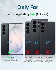 Samsung Galaxy S26 Case with Built-in Screen Protector and Kickstand – Military Rugged, 2 Front Frames, Drop Proof Protective Cover