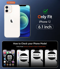 FNTCASE for iPhone 12 Case: Clear Anti Yellowing Magnetic Military Grade Drop Protection Cell Phone Cover - Rugged Shockproof Protective Bumper Transparent