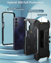 FNTCASE For Samsung Galaxy A15 5G 6.5 inch Phone Case: Rugged Protective Phone Case with Belt Clip Holster and Kickstand