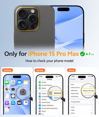 FNTCASE for iPhone 15 Pro Max Case: Strong Magnetic Translucent Matte Slim Shockproof Protective Drop Full Protection Phone Cover