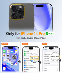 FNTCASE for iPhone 14 Pro Case: Strong Magnetic Translucent Matte Slim Shockproof Protective Drop Full Protection Phone Cover