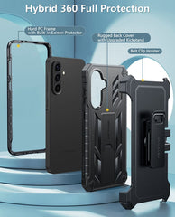 FNTCASE For Samsung Galaxy A36 5G 6.6 inch Phone Case: Rugged Protective Phone Case with Belt Clip Holster and Kickstand