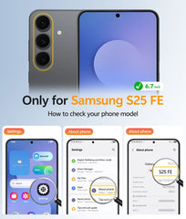 FNTCASE Samsung Galaxy S25 FEケース: 強力なマグネット式半透明マットスリム耐衝撃保護落下保護電話カバー
