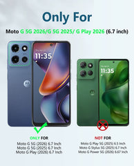 FNTCASE For Motorola Moto G Play 2026 Phone Case: Military Grade Shockproof with Built-in Screen Protector and Kickstand