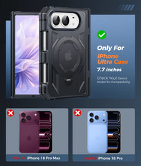 iPhone 18 Ultra 2026 with Hinge Protection Translucent Magnetic Rugged Case Featuring Ring Kickstand Military Grade Protection