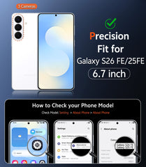 Samsung S26 FE Clear Case: Magnetic Charging Shockproof Magsafe Support