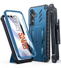 FNTCASE For Samsung Galaxy S25/ S24 5G 6.2 inch Phone Case: Rugged Protective Phone Case with Belt Clip Holster and Kickstand