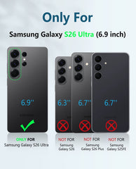 Samsung Galaxy S26 Ultra Case with Built-in Screen Protector and Kickstand – Military Rugged, 2 Front Frames, Drop Proof Protective Cover