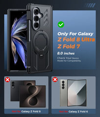 Samsung Galaxy Z Fold 7 magnetische robuste Hülle mit Ring-Ständer, Schutz nach Militärstandard