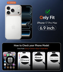 FNTCASE for iPhone 17 Pro Max Case: Clear Anti Yellowing Magnetic Military Grade Drop Protection Cell Phone Cover - Rugged Shockproof Protective Bumper Transparent