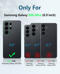 Samsung Galaxy S26 Ultra Case with Belt Clip Holster and Kickstand Military-Grade Protection Includes 2 Front Frames and a Built-in Screen Protector