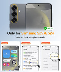 Samsung Galaxy S25/ S24 6,2 Zoll Handyhülle: Magnetische, durchscheinende, matte, stoßfeste, schlanke Handyhülle – Militärstandard-zertifizierte, sturzsichere Hardcase-Rückseite mit Anti-Fingerabdruck-Schutz