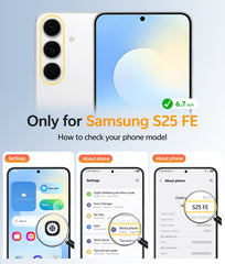 Samsung Galaxy S25 FE 6.7 inch Clear Case: Magnetic Charging Shockproof Magsafe Support