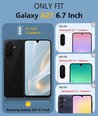 Samsung Galaxy A27 Case: Magnetic Military Grade Drop Protection Anti-Slip Anti-Fingerprint Dual Layer Shockproof Phone Cover
