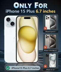 Durchsichtige iPhone 15 Plus-Hülle: magnetisches Aufladen, vergilbungsfrei, stoßfest, Magsafe-Unterstützung 