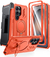 Samsung Galaxy S26 Ultra Case, Military Grade Rugged Protection: Magnetic Ring Kickstand with Belt-Clip Holster, 2 Front Frames, Built-in Screen Protector