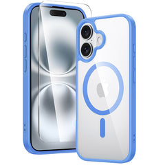 FNTCASE for iPhone 16 Plus Phone Case: Magnetic Translucent Shockproof Slim Phone Cover - Military Grade Drop Proof Hard Back Anti-Fingerprint Protective Case