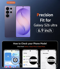 Samsung Galaxy S26 Ultra Clear Phone Case: Magnetic Charging Shockproof Magsafe Support