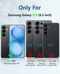 Samsung Galaxy S26 Case with Built-in Screen Protector and Kickstand – Military Rugged, 2 Front Frames, Drop Proof Protective Cover