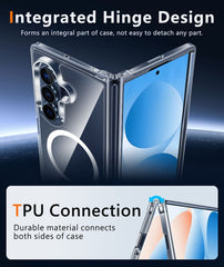 FNTCASE for Samsung Z Fold 7 Magnetic Case: Clear Military Grade Drop Protection Anti Yellowing Cell Phone Cover