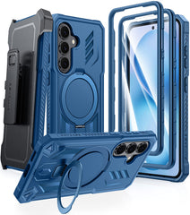 Samsung Galaxy S26 Case, Military Grade Rugged Protection: Magnetic Ring Kickstand with Belt-Clip Holster, 2 Front Frames, Built-in Screen Protector