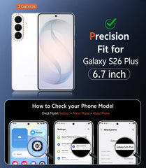 Samsung Galaxy S26 Plus Clear Phone Case: Wireless Charging Anti Yellowing Shockproof