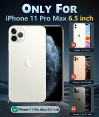 FNTCASE for iPhone 11 Pro Max 6.5 inch Clear Case: Wireless Charging Anti Yellowing Shockproof Phone Case