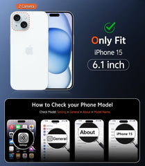 FNTCASE for iPhone 15 Case: Clear Anti Yellowing Magnetic Military Grade Drop Protection Cell Phone Cover - Rugged Shockproof Protective Bumper Transparent