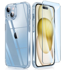 iPhone 15 Plus 6.7インチケース：黄ばみ防止クリア透明スリム保護ケース