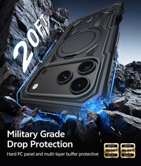 iPhone 18 Pro Case with Ring Holder Magnetic Kickstand Military Grade Shockproof Protective Rugged Cell Phone Cover
